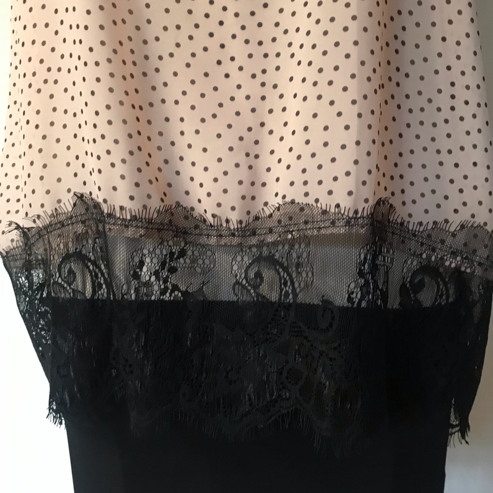 NWOT Lu & Lu Pink Polka Dot Cocktail Dress with Lace detail - Size S - Picture 5 of 7